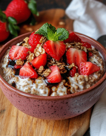 Strawberry Balsamic Overnight Oats