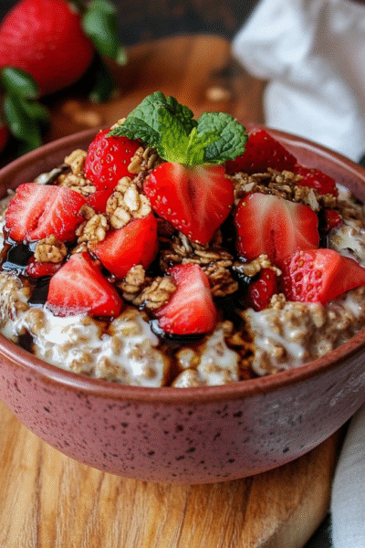 Strawberry Balsamic Overnight Oats