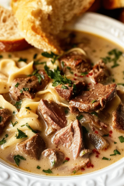 Tongue Stroganoff Soup