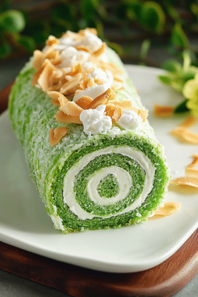 Tropical Pandan Coconut Swiss Roll