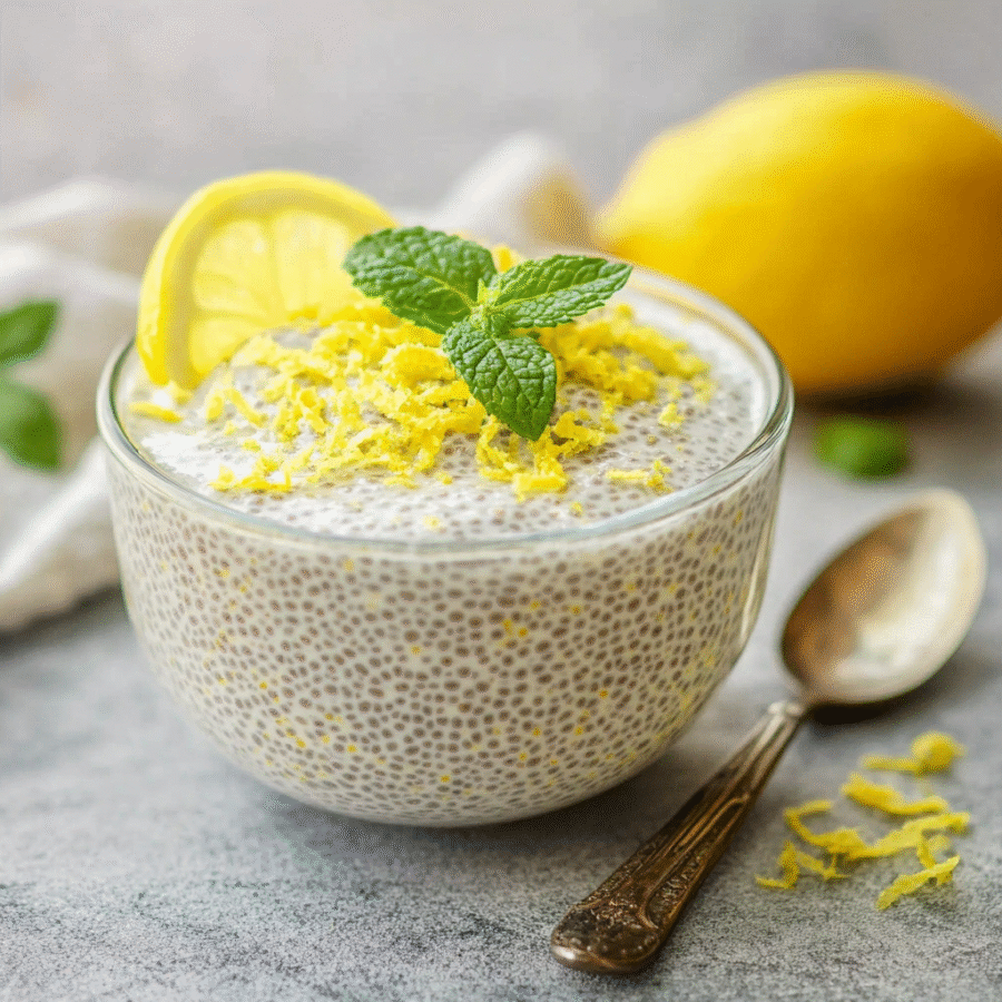 Yummy Lemon Cream Chia Pudding