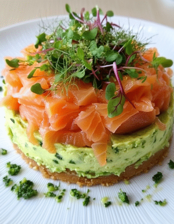 savory Avocado & Salmon Cheesecake