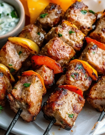 Air Fryer Pork Souvlaki Skewers
