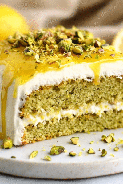 Brighten Your Day With Luscious Lemon Pistachio Milk Cake