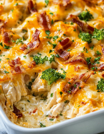 Cheesy Bacon Ranch Chicken Casserole High-Protein