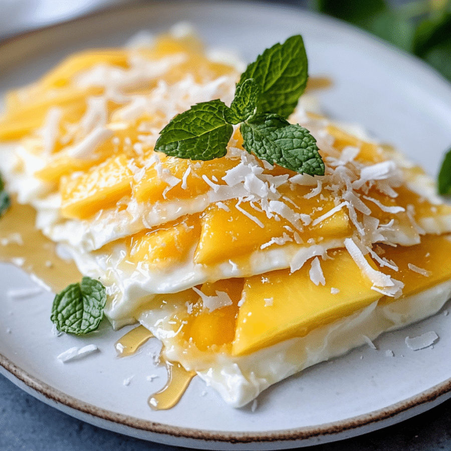 Coconut Mango Frozen Yogurt Bark