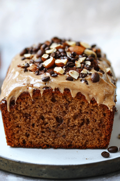 Coffee Banana Bread with Espresso Frosting