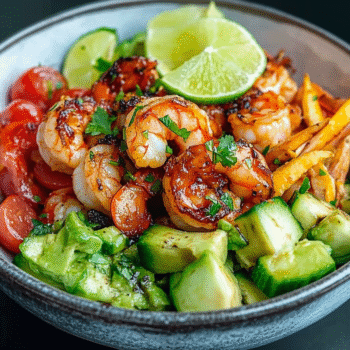 Creamy Avocado Lime Shrimp Bowl