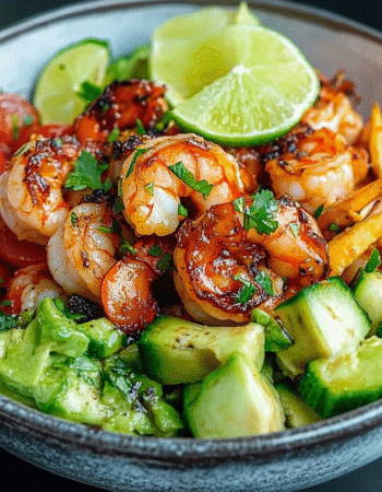Creamy Avocado Lime Shrimp Bowl