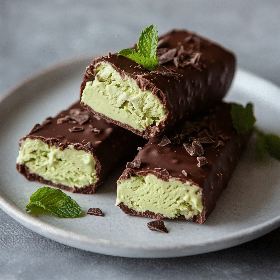 Creamy Avocado Mint Chocolate Ice Cream Bars