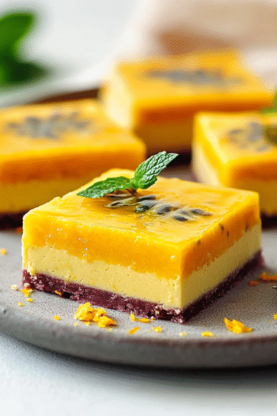 Creamy Mango Passionfruit Bars