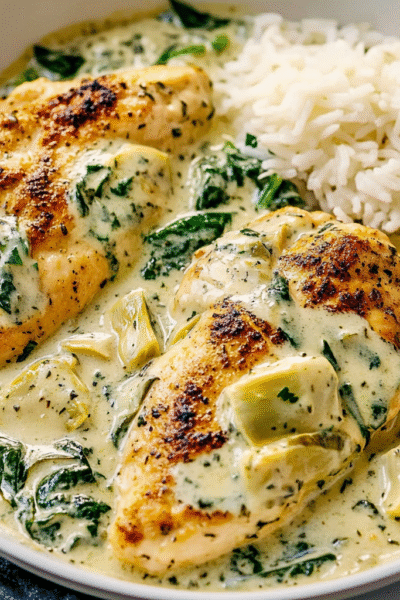 Creamy Spinach Artichoke Chicken