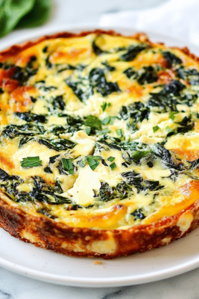 Crustless Spinach & Swiss Quiche Remix