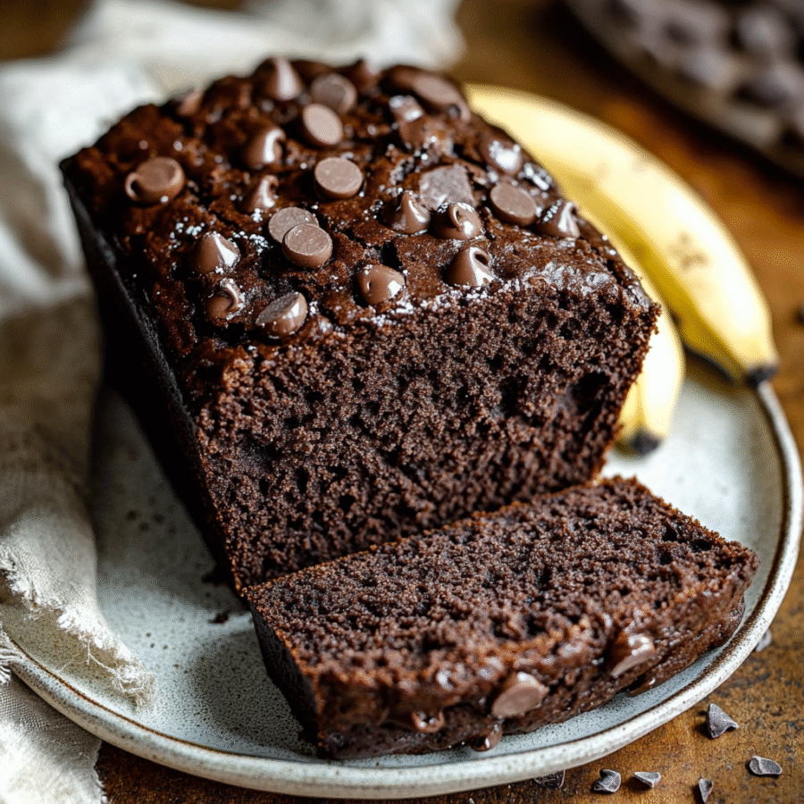 Double Chocolate Greek Yogurt Banana Bread