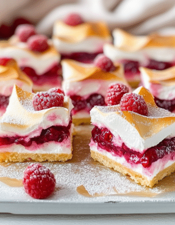 Double Raspberry Meringue Bars