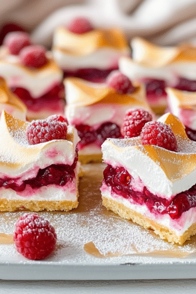 Double Raspberry Meringue Bars