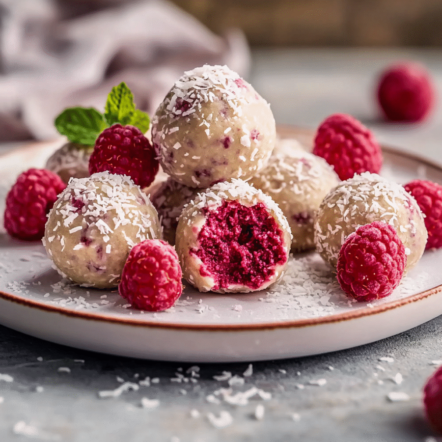 Easy Raspberry Protein Balls