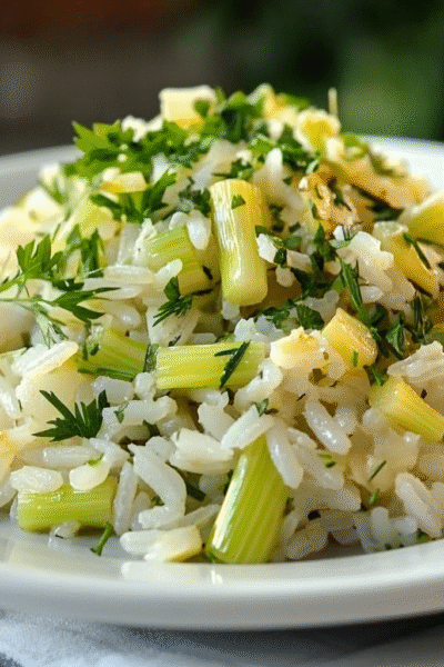 Greek Leeks with Rice