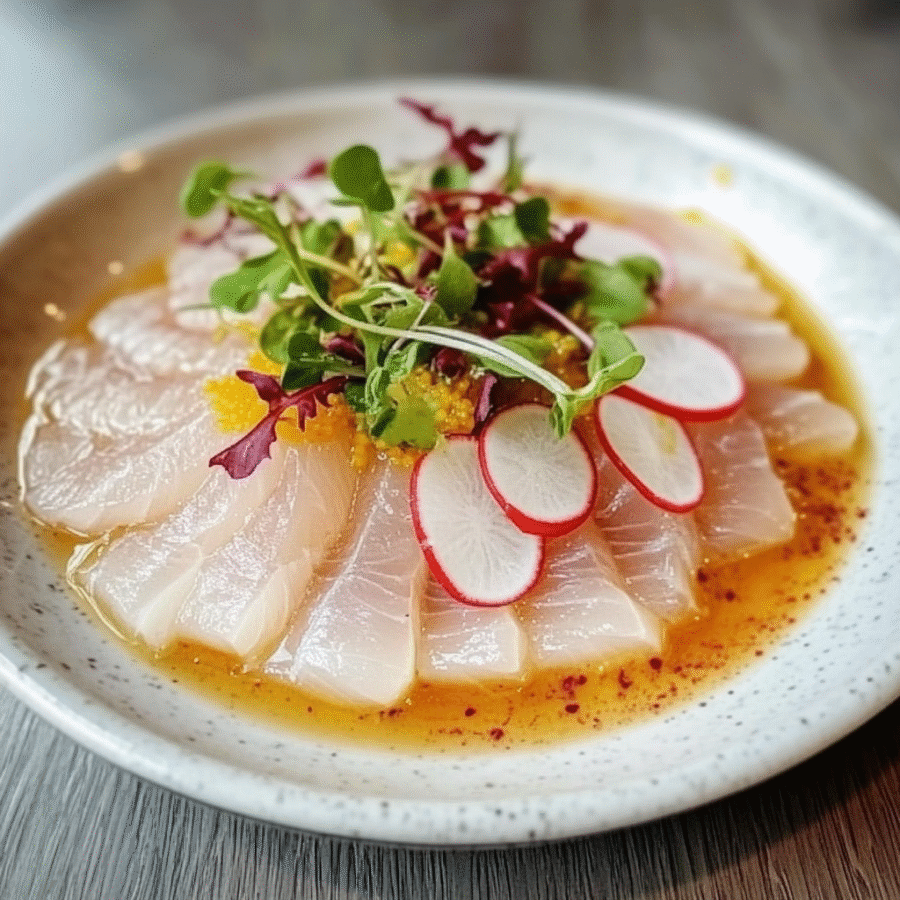 Hamachi Crudo with Yuzu Ponzu Sauce