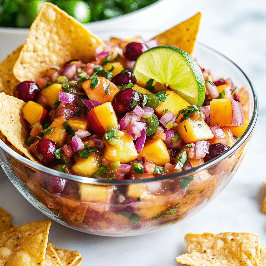 Healthy Peach Cherry Salsa