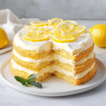 Italian Lemon Biscuit Cake (No Bake)