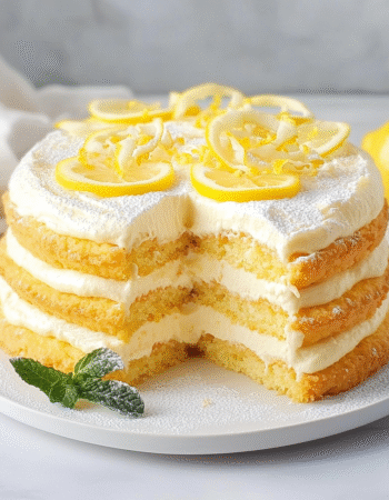 Italian Lemon Biscuit Cake (No Bake)