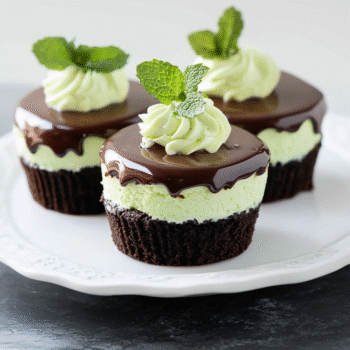 Keto Thin Mint Cheesecakes