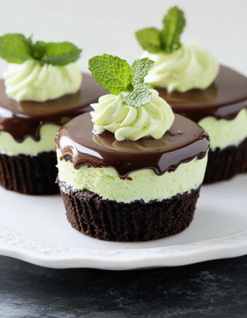 Keto Thin Mint Cheesecakes