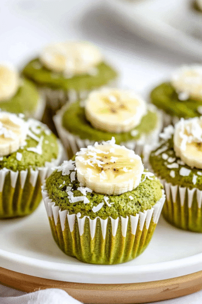 Matcha Banana Coconut Muffins