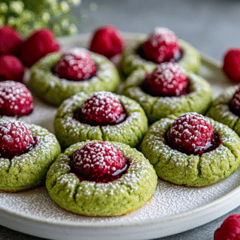 Matcha Thumbprint Cookies with Raspberry Chia Jam