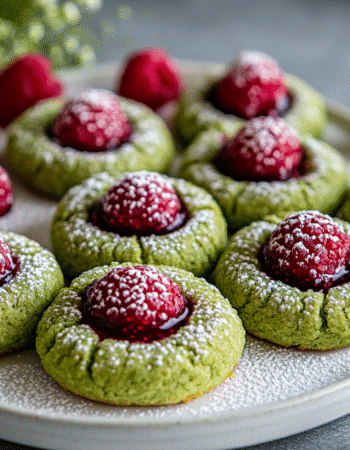 Matcha Thumbprint Cookies with Raspberry Chia Jam