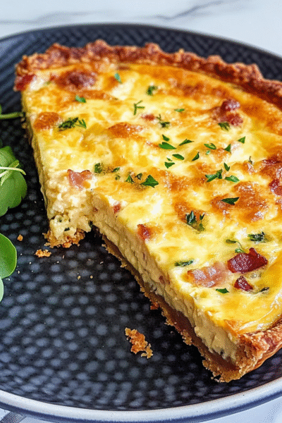 Modern Keto Quiche Lorraine with Gruyère