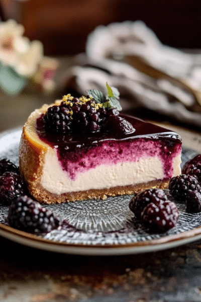 Mulberry & Earl Grey Cheesecake