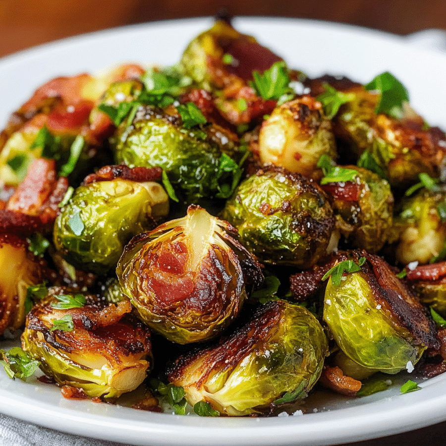 Smashed Bacon Brussels Sprouts Air Fryer