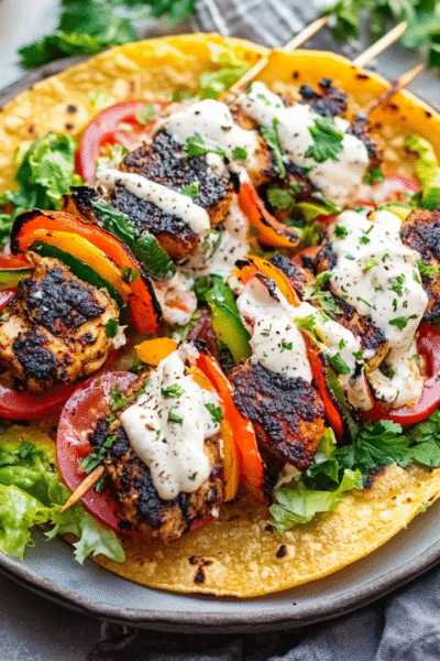 Smashed Tortilla Kebab Low-Carb Edition