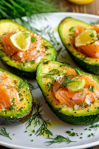 Smoked Salmon Stuffed Avocado Boats