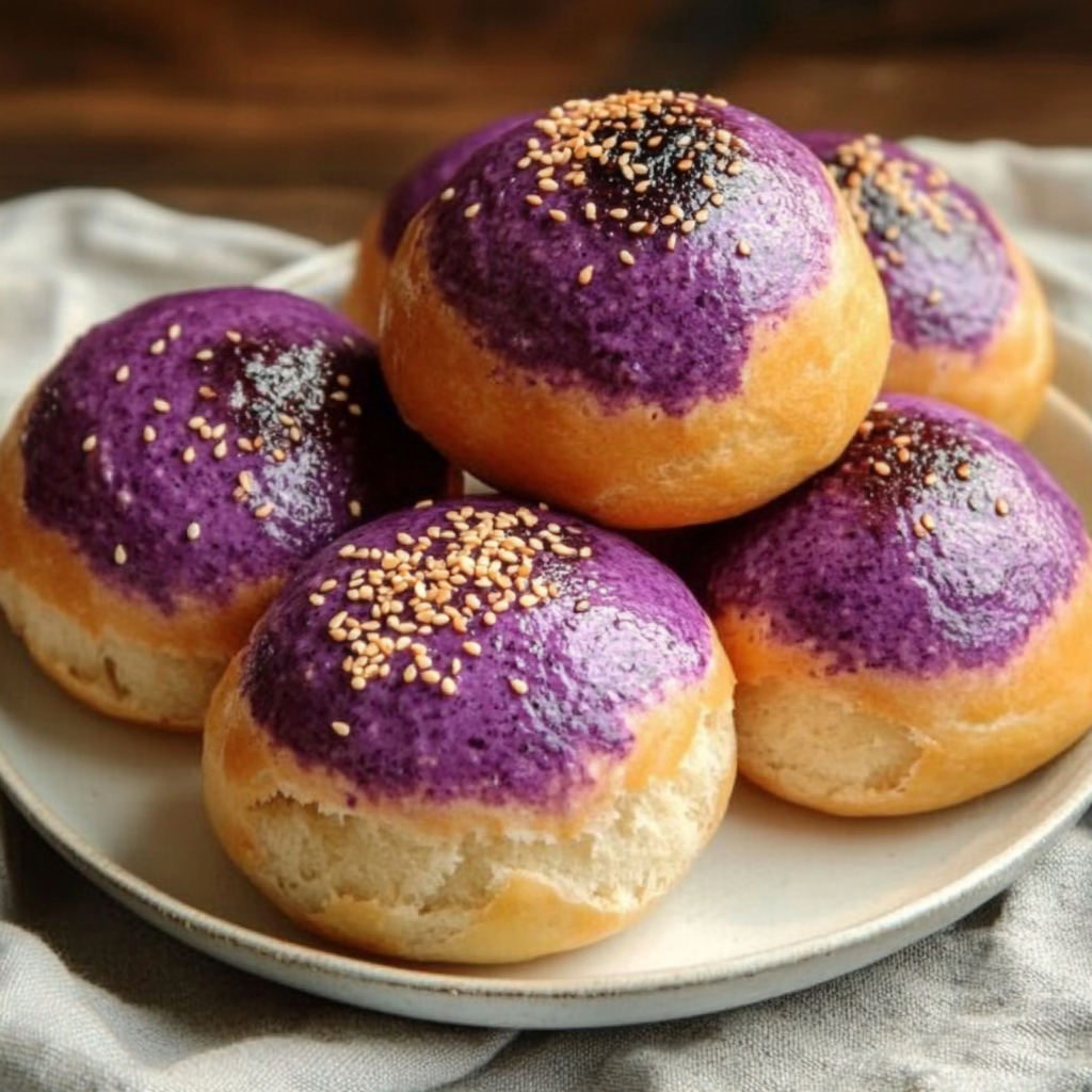 Soft Purple Sweet Potato Buns