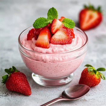 Current image: Strawberry Aquafaba Mousse