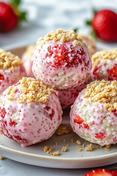 Strawberry Cheesecake Protein Balls