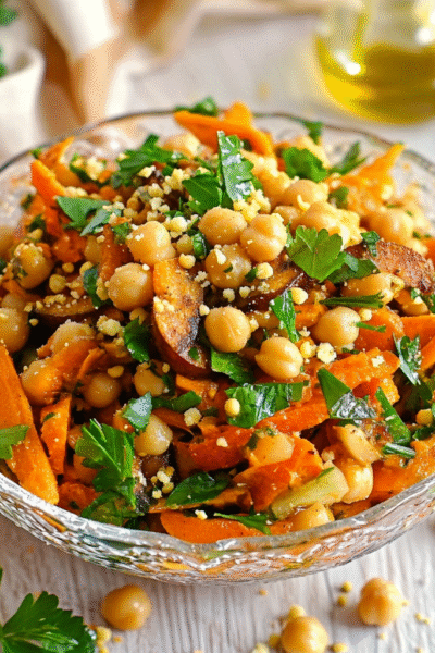 The Best Moroccan Carrot Chickpea Salad