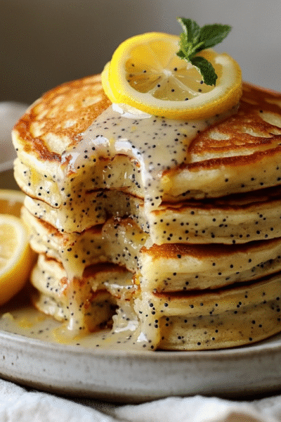 These Lemon Poppy Seed Pancakes