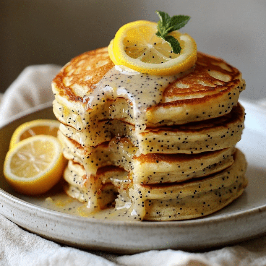 These Lemon Poppy Seed Pancakes