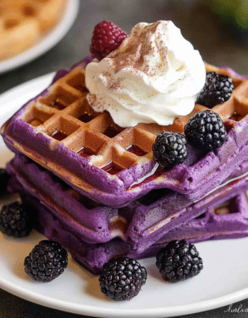 Ultimate Crispy Ube Waffles