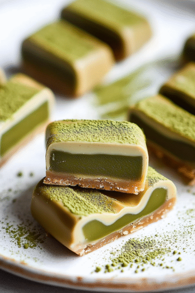 Vegan Matcha Twix Bars