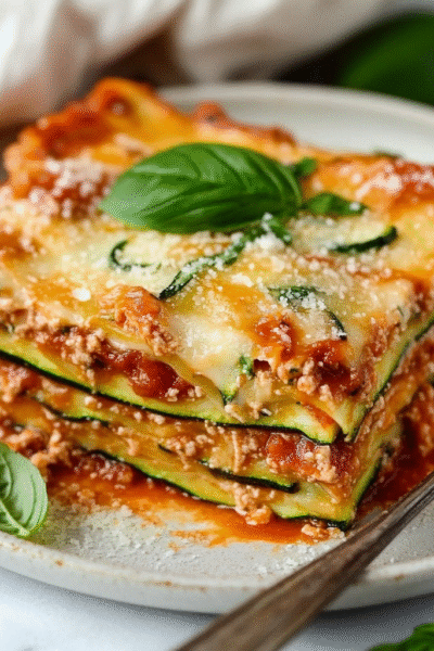 Zucchini Noodle Keto Lasagna Layers