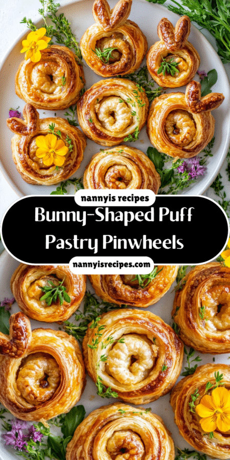 Bunny-Shaped Puff Pastry Pinwheels That Delight All! 7 5 7