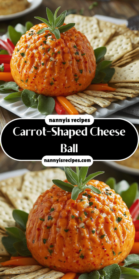 Carrot-Shaped Cheese Ball: Perfect Party Treat Recipe! 7 6 4