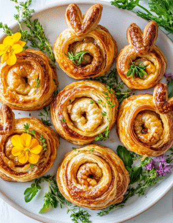 Bunny Shaped Puff Pastry Pinwheels