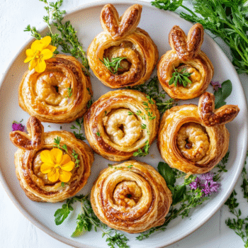 Bunny Shaped Puff Pastry Pinwheels 4