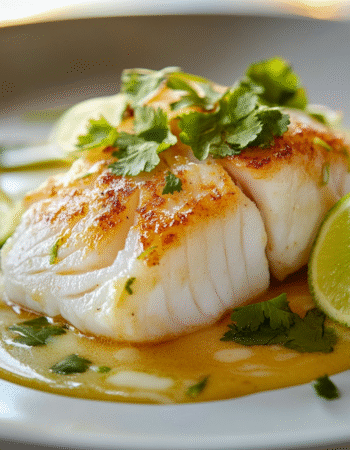 Coconut Poached Cod with Ginger and Lime